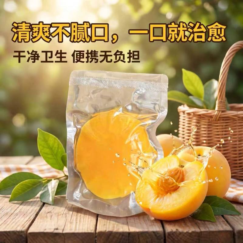 袋装真空黄桃罐头水果罐头生产厂地直发有需求的老板欢迎订