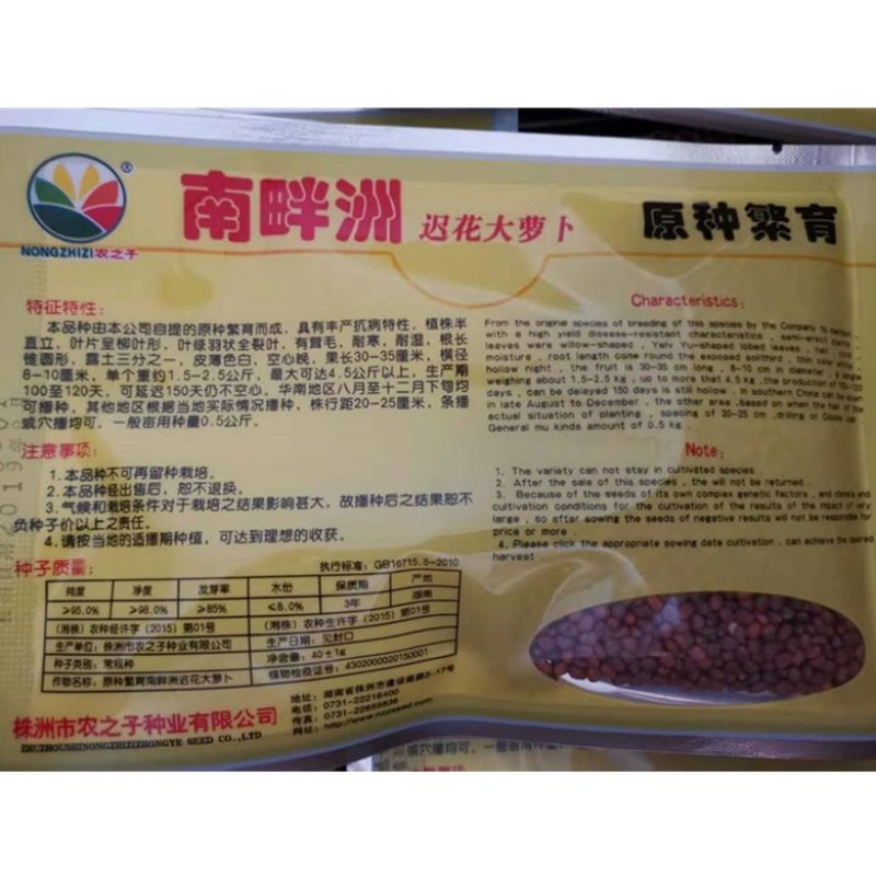 原种繁育南畔洲迟花晚大萝卜种子不空心秋冬阳台蔬菜种子