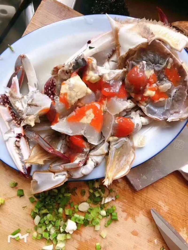 海捕冷冻满黄满膏精品大母梭子蟹三点红梭子蟹！做呛蟹腌制蟹首先