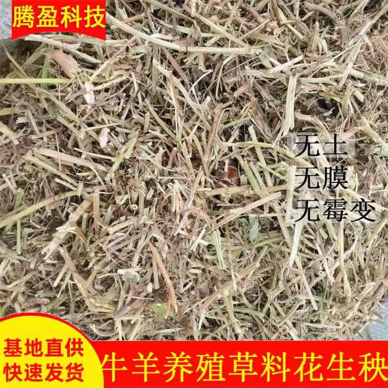 花生秧草料草粉禽畜养殖草料无土无膜无霉变切断压块