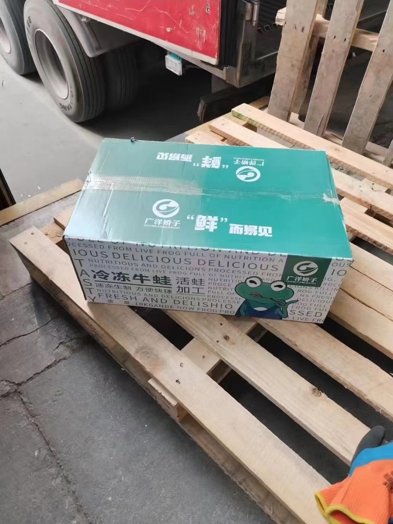 100-150克/只活冻牛蛙，一件20斤，18.5斤下料