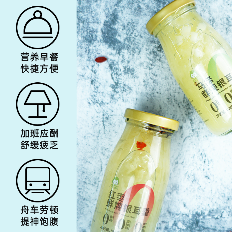 鲜炖银耳羹礼盒规格：6包/箱口味：包含红枣枸杞口味、木瓜