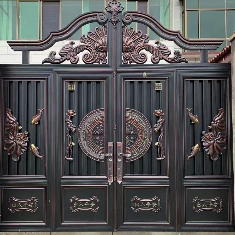 铝合金别墅铝艺大门中式院子门楼家用庭院双开门花园农村自建房