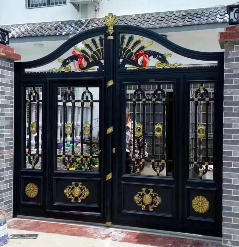 铝合金别墅铝艺大门中式院子门楼家用庭院双开门花园农村自建房