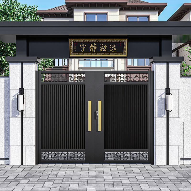 铝合金别墅铝艺大门中式院子门楼家用庭院双开门花园农村自建房