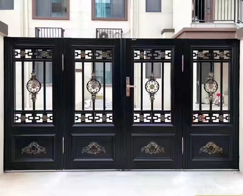 铝合金别墅铝艺大门中式院子门楼家用庭院双开门花园农村自建房