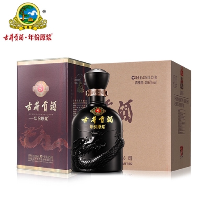 古井贡酒年份原浆古5浓香型白酒40.6度425ml*4瓶