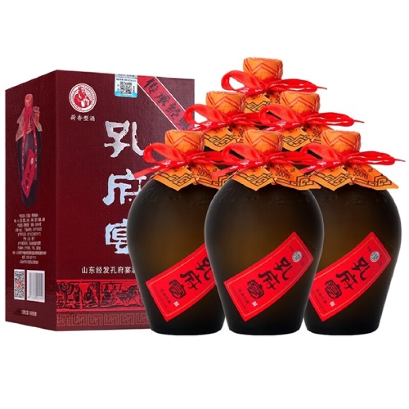 孔府宴孔府宴酒52度荷香型白酒粮食酒高度白酒整箱装商