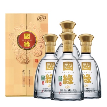缘对开四瓶整箱装今世缘国缘对开42度浓香型白酒