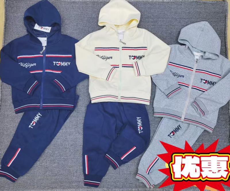 春秋童装套装长袖儿童两件套外贸纯棉外套拉链婴幼儿宝宝连帽卫衣