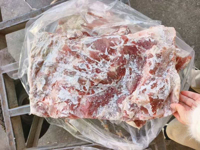 冻分肥猪去皮五花日期大点7吨货
