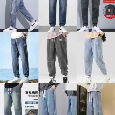 男装松紧腰牛仔裤6300条全清12.8元