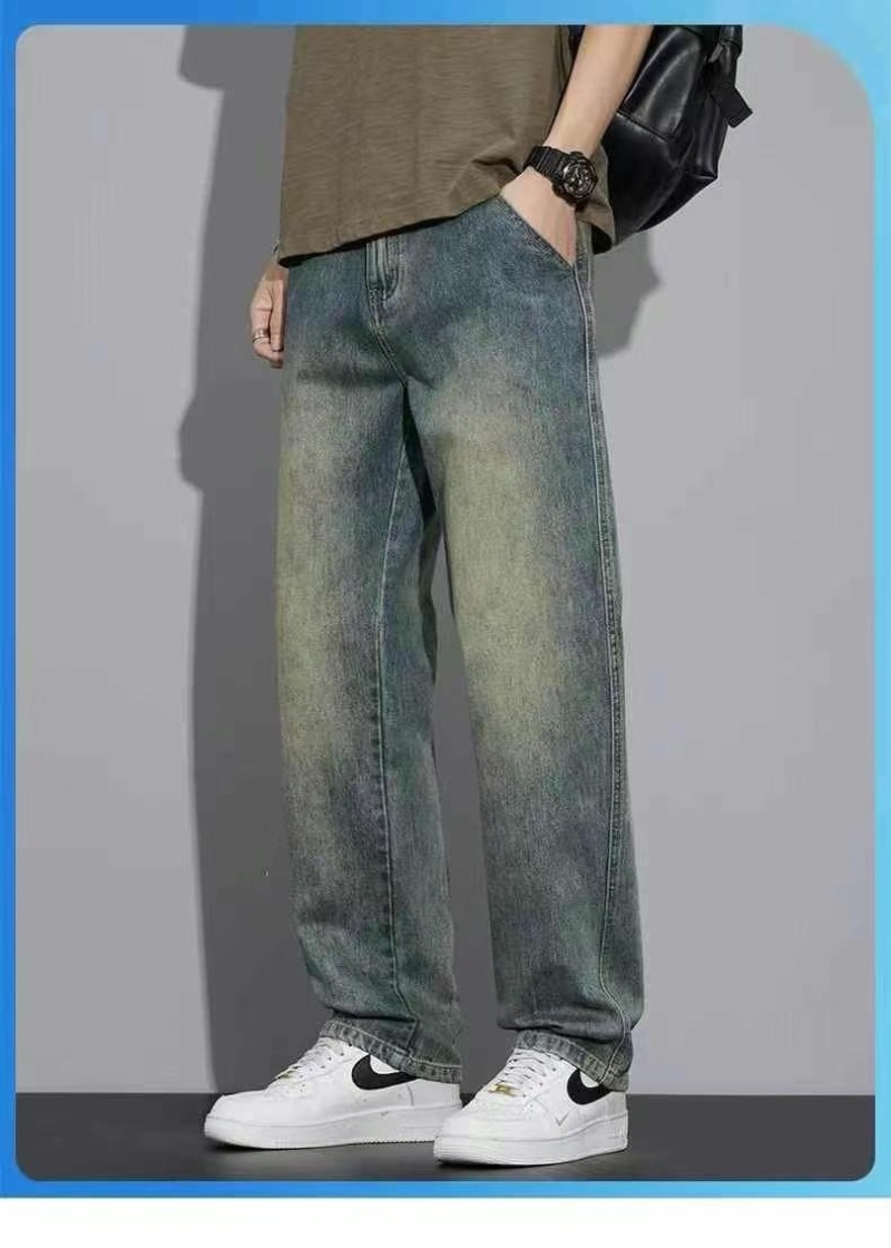 男装美式复古直筒牛仔裤300条全清13.元分货+1