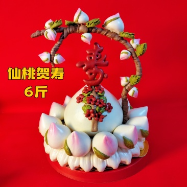 胶东花饽饽大馒头，果蔬调色，纯手工制作，仙桃贺寿