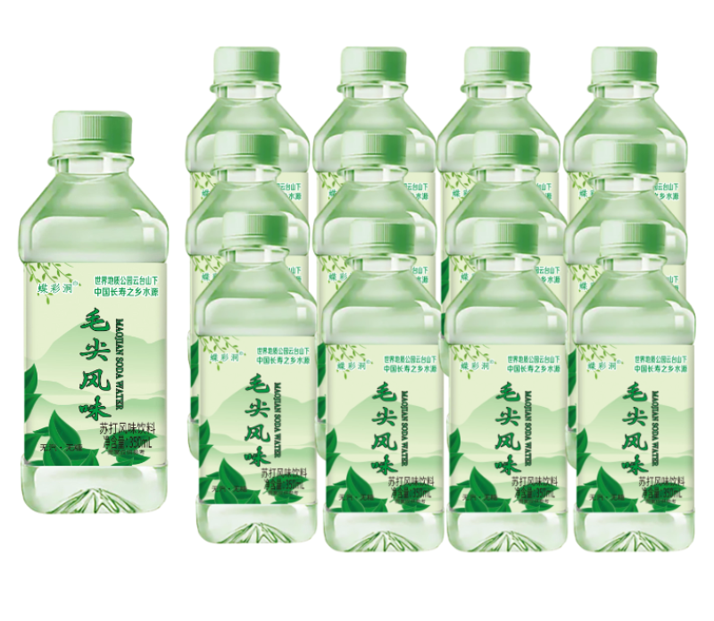 苏打水，4种口味，12瓶，