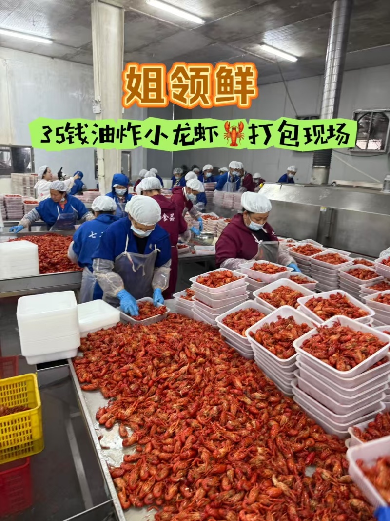 活虾加工，液氮油炸小龙虾，工厂直发