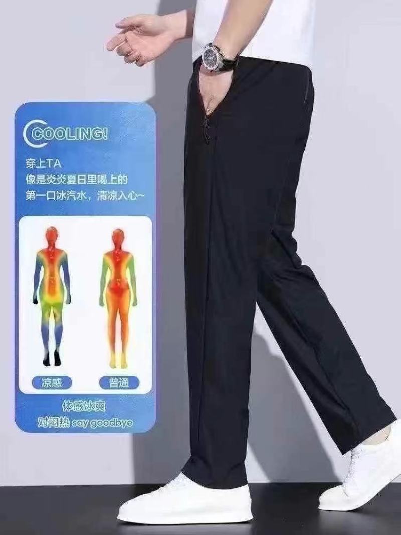 高档锦纶冰丝速干裤收口直口各10000条，独立卡纸包装