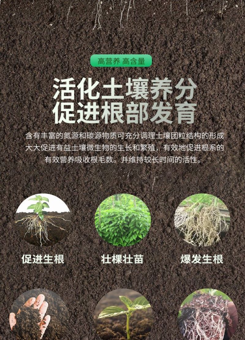 爆根999有机水溶肥料强力生根壮苗剂根多多冲施肥果树蔬菜桶肥