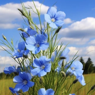 蓝花亚麻种子耐寒耐阴春秋播种多年生园林室外景观花坛庭院花种子