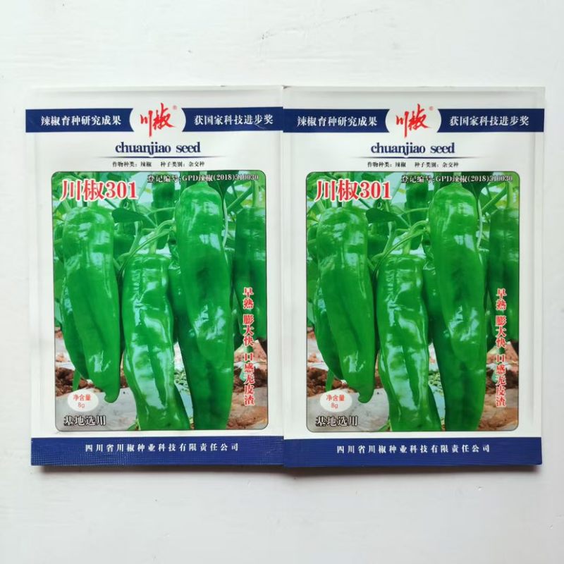 川椒301辣椒种子春秋播大果牛角椒种籽耐热泡椒蔬菜种籽中辣高