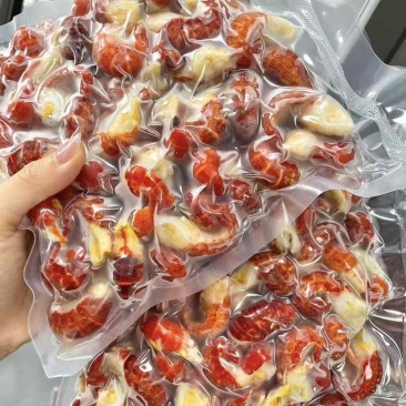 无冰衣龙虾尾，液氮冷冻虾尾