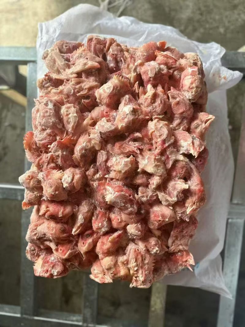 饲料鸡头，全新冷冻批发证件齐全价格便宜