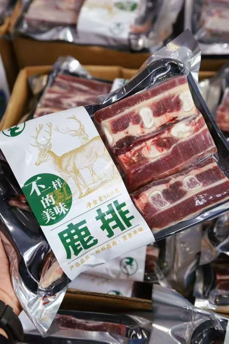 鹿排骨切段新鲜鹿排整鹿排切段发货自家鹿场直发