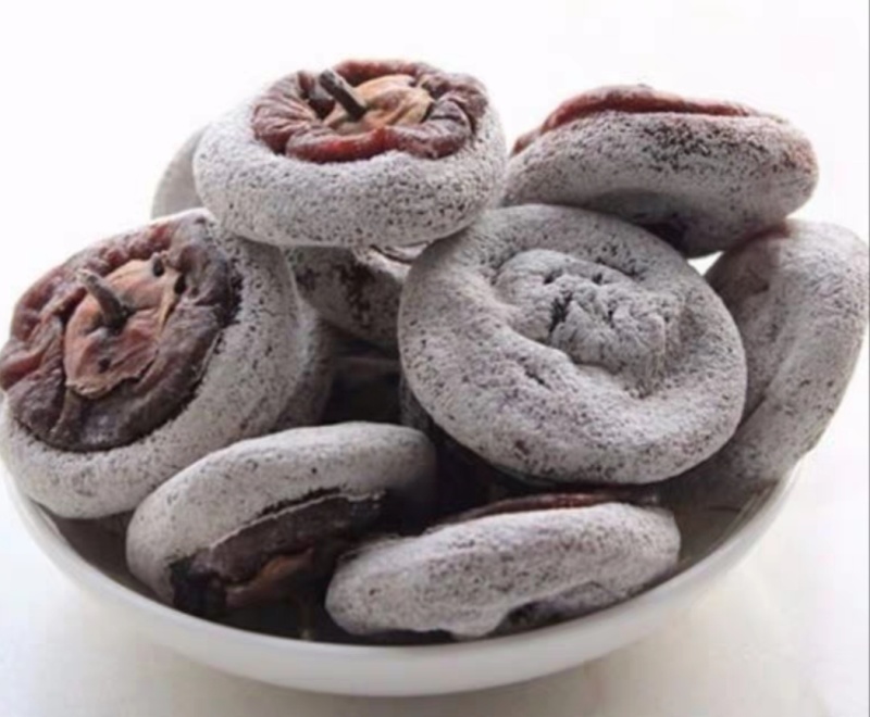 自然挂霜老柿饼