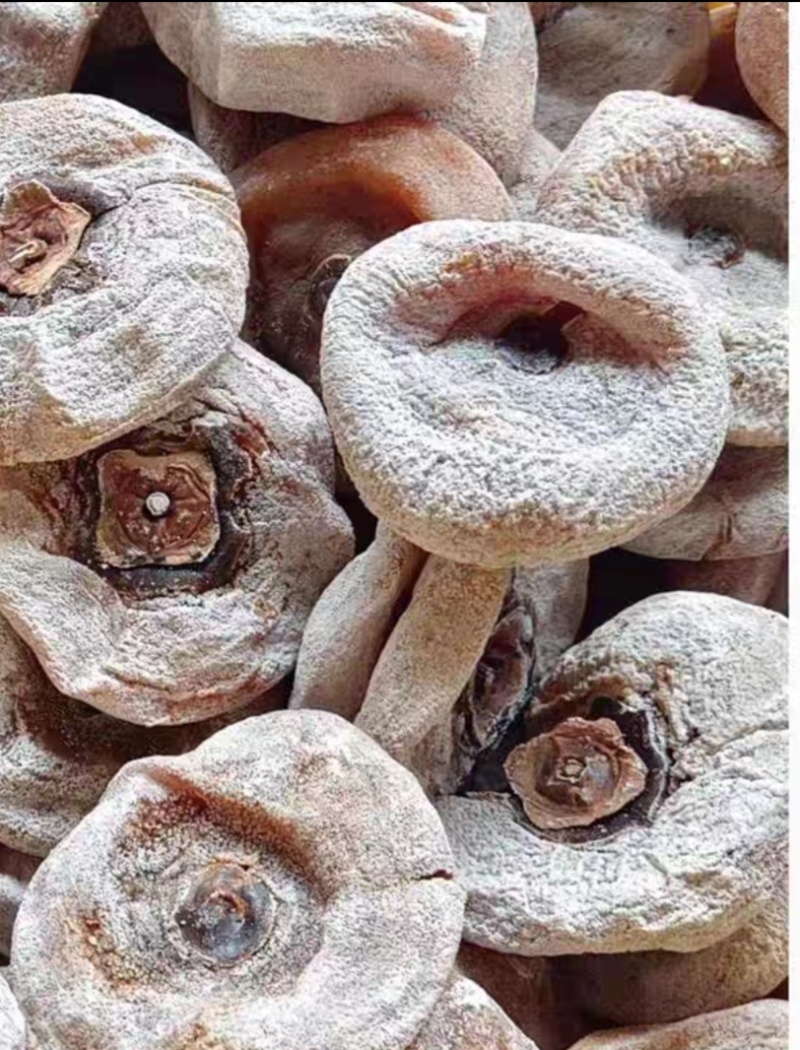 自然挂霜老柿饼