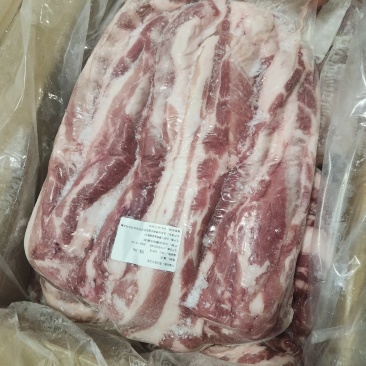 去皮五花肉条，5公斤一包，袋体真空包装，新货