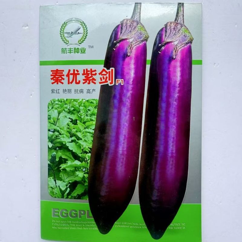航丰紫优长剑紫红长茄种籽子春秋季四季阳台盆栽蔬菜种农家春秋播