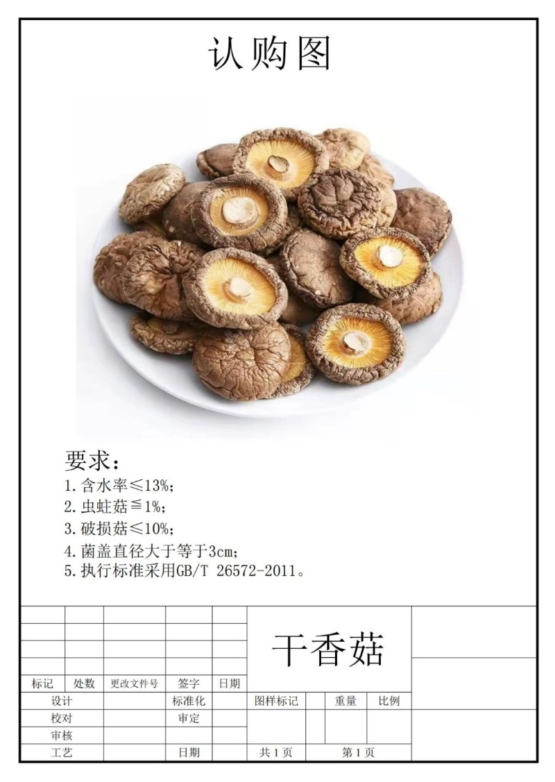 急需3吨精品干香菇
