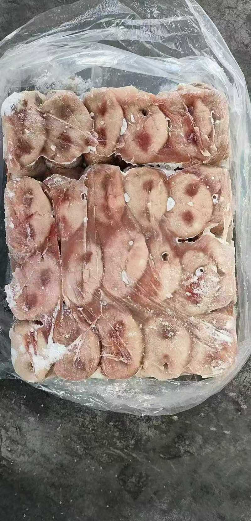 肥猪去骨猪拱嘴，毛净度高，解冻出成高，箱装两板十公斤45-5