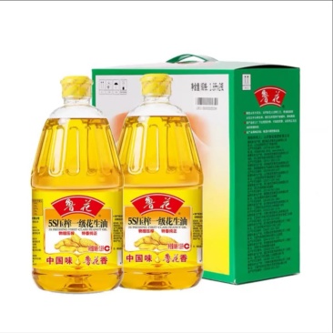 鲁花5S压榨一级花生油1.8L*2桶礼盒