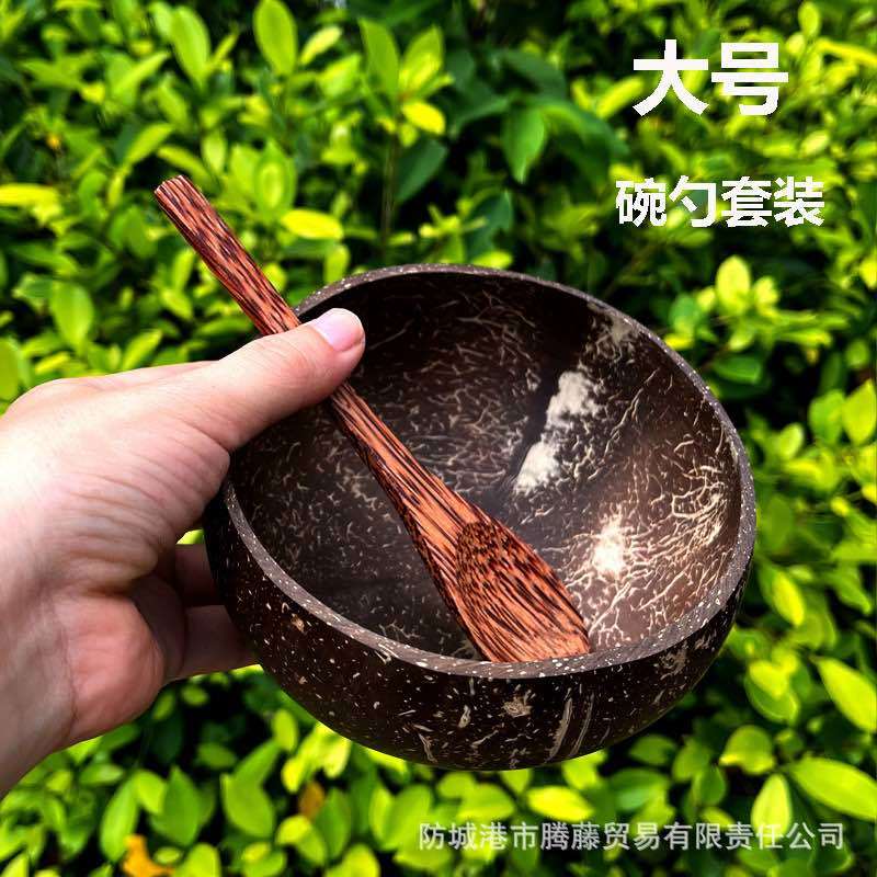 纯手工制作的椰壳碗，***，***