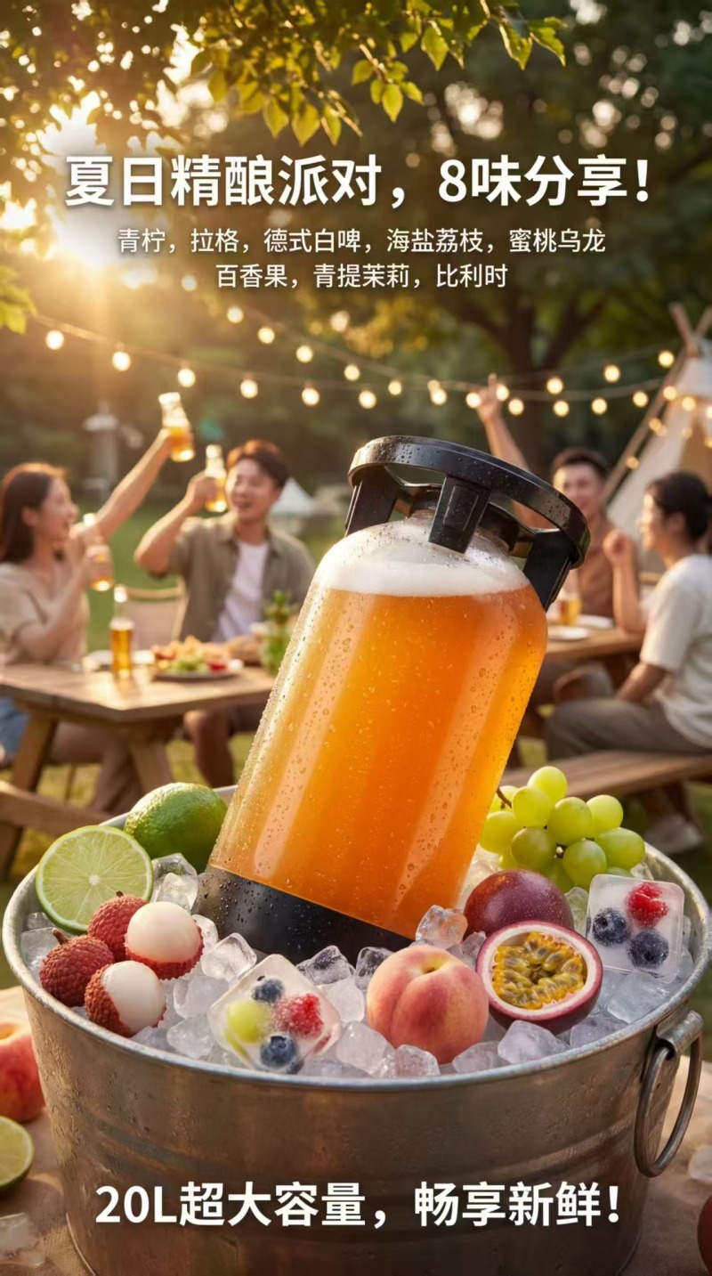 500ml双花拉格啤酒，20L桶装精酿啤酒
