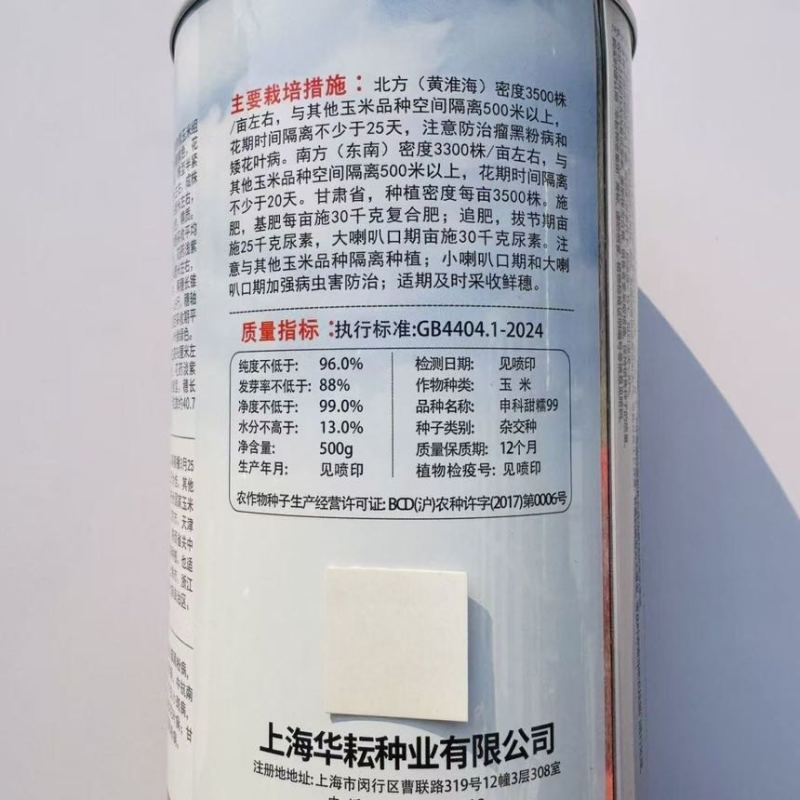 国审品种申科甜糯99加甜糯玉米种子早熟矮杆绿皮大棒口感软糯种