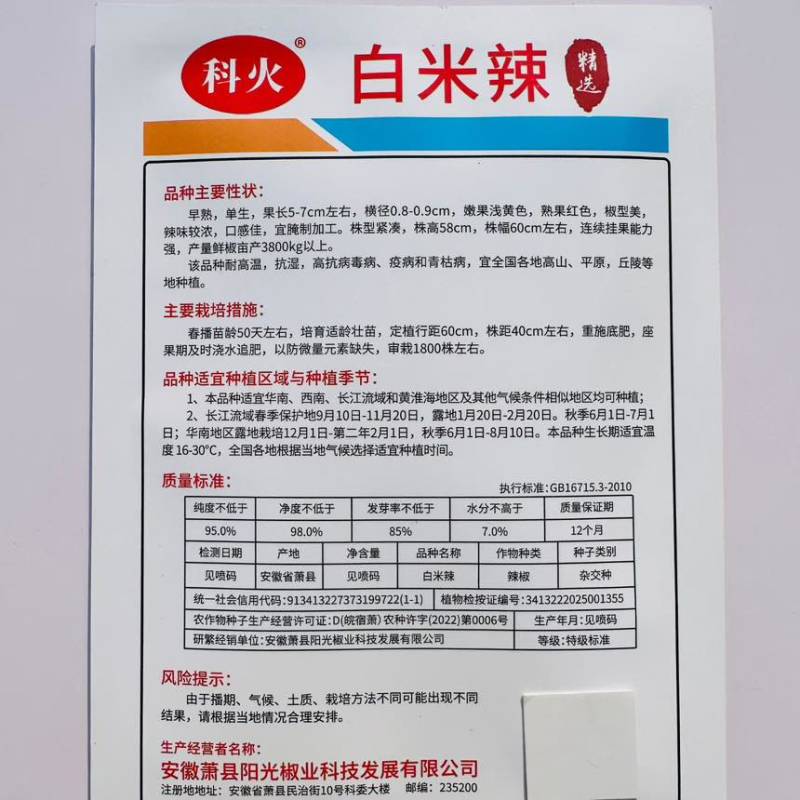 科火白米辣辣椒种子米黄色朝天椒特辣泡椒小米辣椒种籽浓辣蔬菜