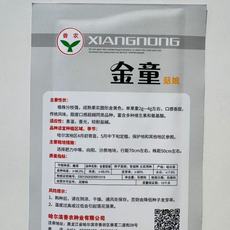 金童甜姑娘种子浆果黄菇娘种子皮薄肉厚甜度高四季播蔬菜水果种子