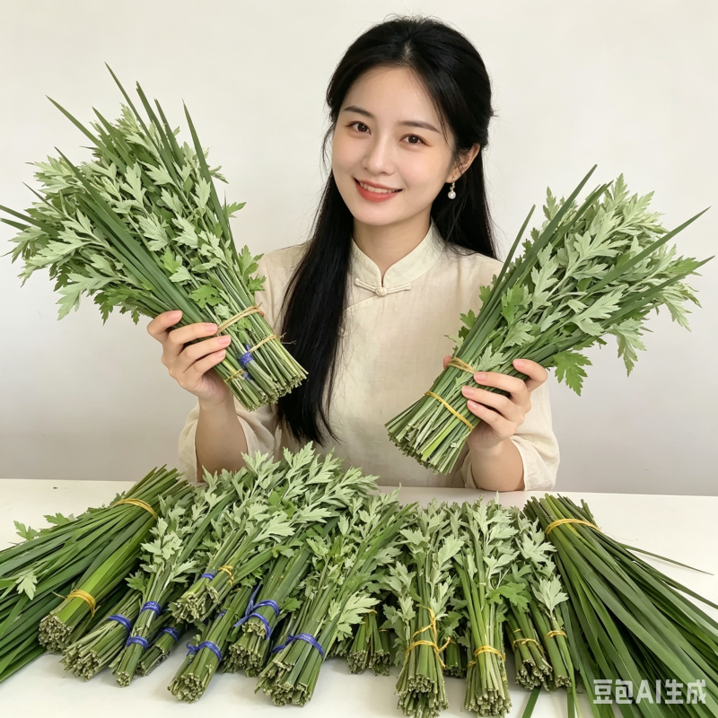 整棵新鲜艾草端午插门艾祈福现割现发五月艾草叶菖蒲悬挂门窗
