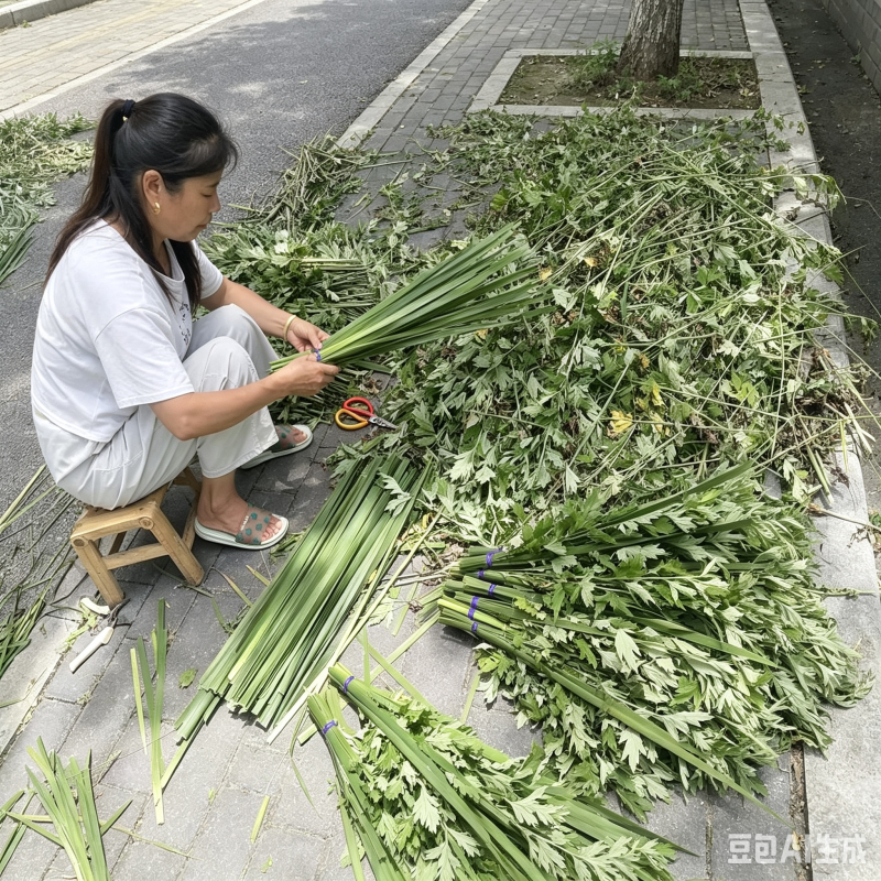 整棵新鲜艾草端午插门艾祈福现割现发五月艾草叶菖蒲悬挂门窗