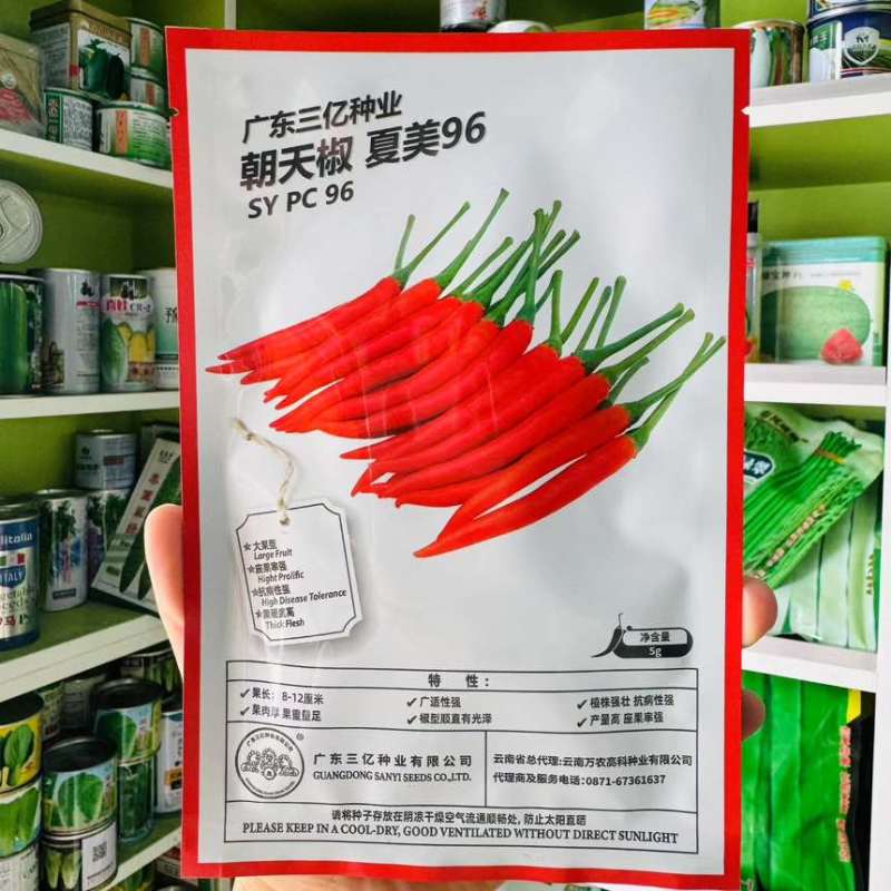 夏美96大果型耐热泰系朝天椒辣椒种子杂交一代大果泰系朝天椒