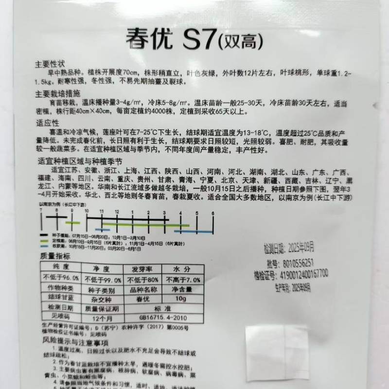 春优S7双高甘蓝种子牛心菜种籽早中熟抗病高产耐寒性强耐裂耐抽