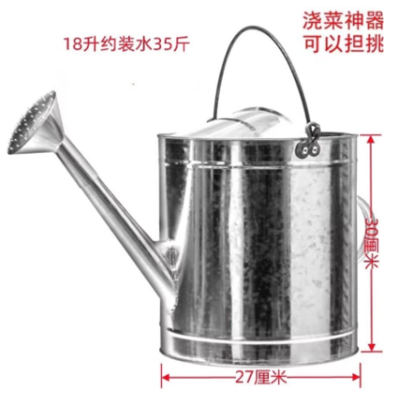 洒水壶镀锌防锈防漏加厚大容量浇花浇菜花洒壶洒水喷水家用浇水桶