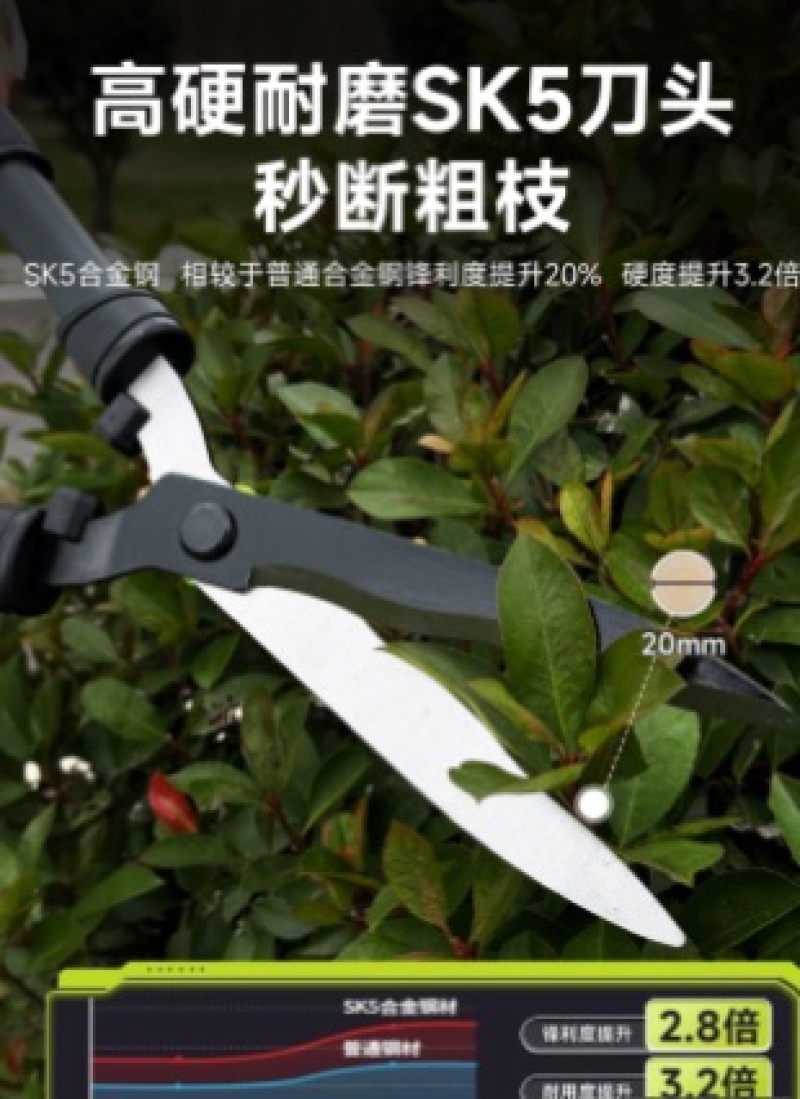 得力修剪树枝专用大剪刀园林园艺剪刀绿化修枝剪果树修花剪草工具