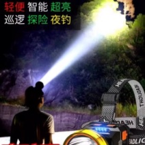夜钓鱼头灯强光充电超亮头戴式户外超长续航手电筒家用轻感应专用