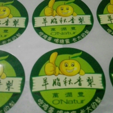 水果贴纸珠光膜合成纸标签