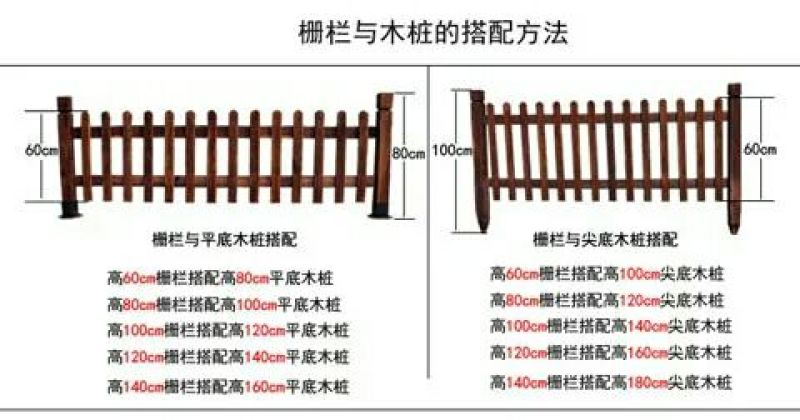 木质木栅栏防腐木栅栏碳化木栅栏庭院围栏花园栅栏户外围栏