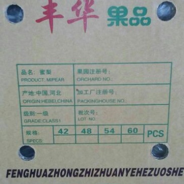 皇冠梨250~300g纸箱