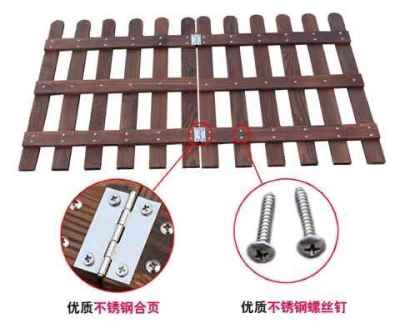 木质栅栏木栅栏碳化木栅栏围墙白色栅栏庭院围栏花园栅栏